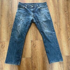 Levi's Denizen 218‎ Straight Fit Mens Jeans 36x30 Dark Wash Denim Western Pants